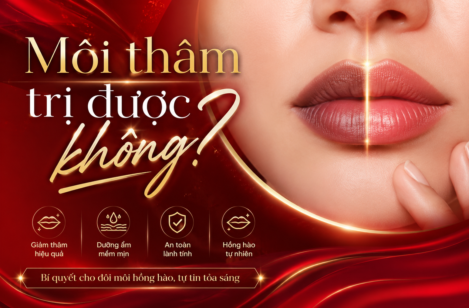 Môi thâm trị được không?
