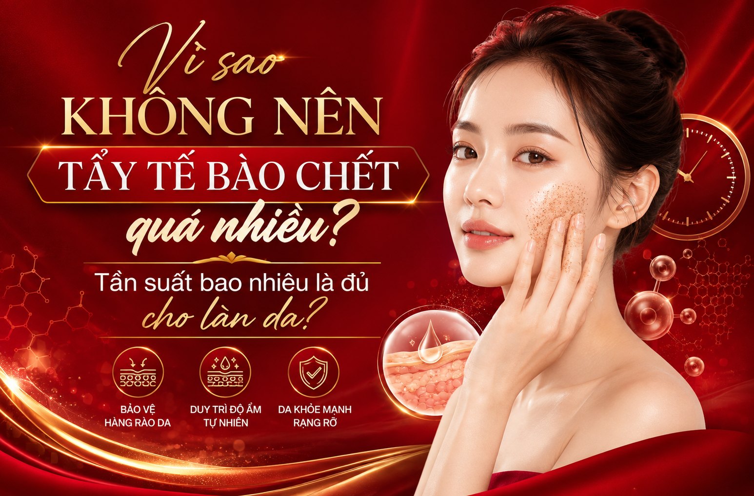 Vì sao không nên tẩy tế bào chết quá nhiều?