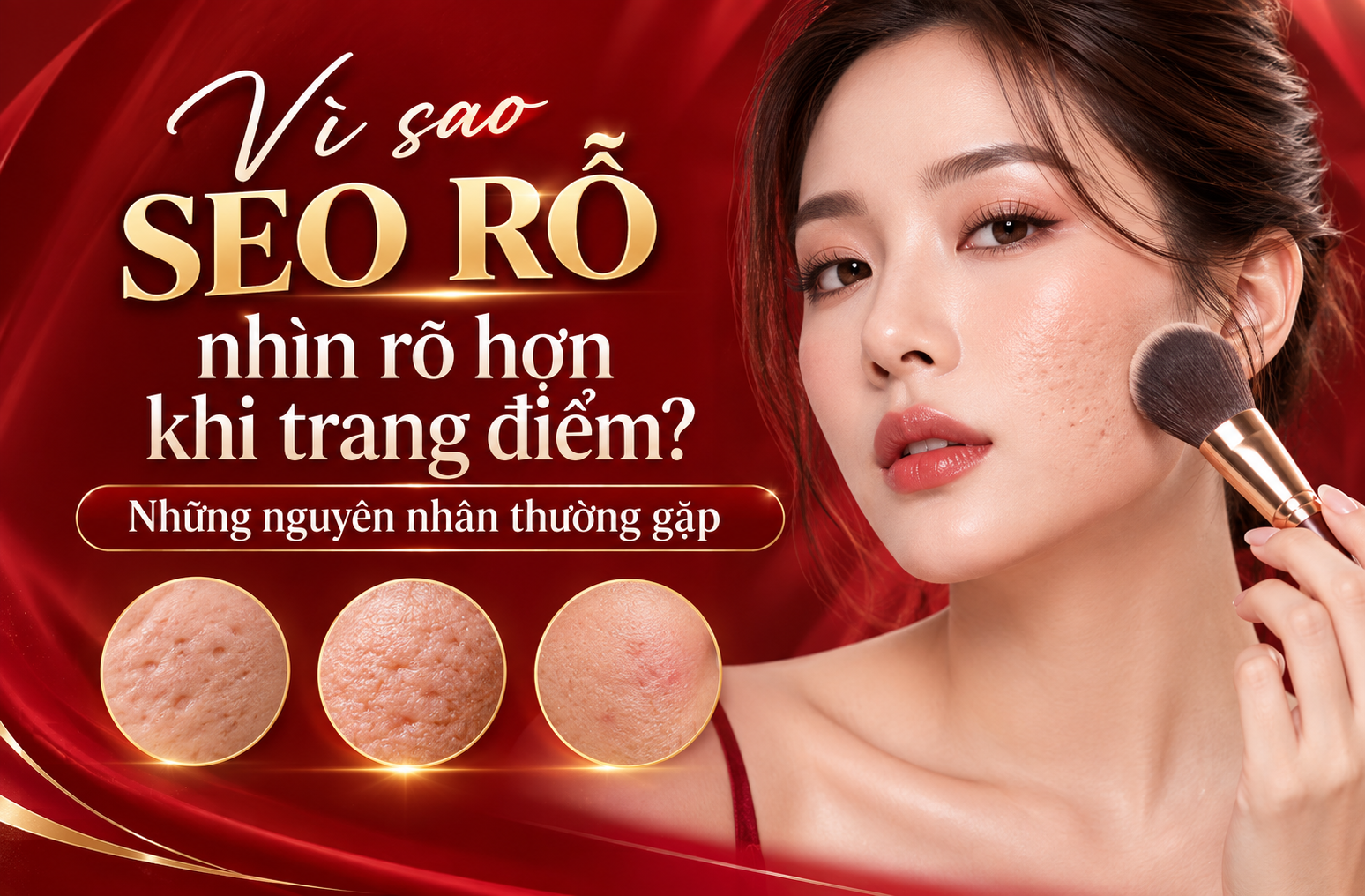 Vì sao sẹo rỗ nhìn rõ hơn khi trang điểm? Những nguyên nhân thường gặp