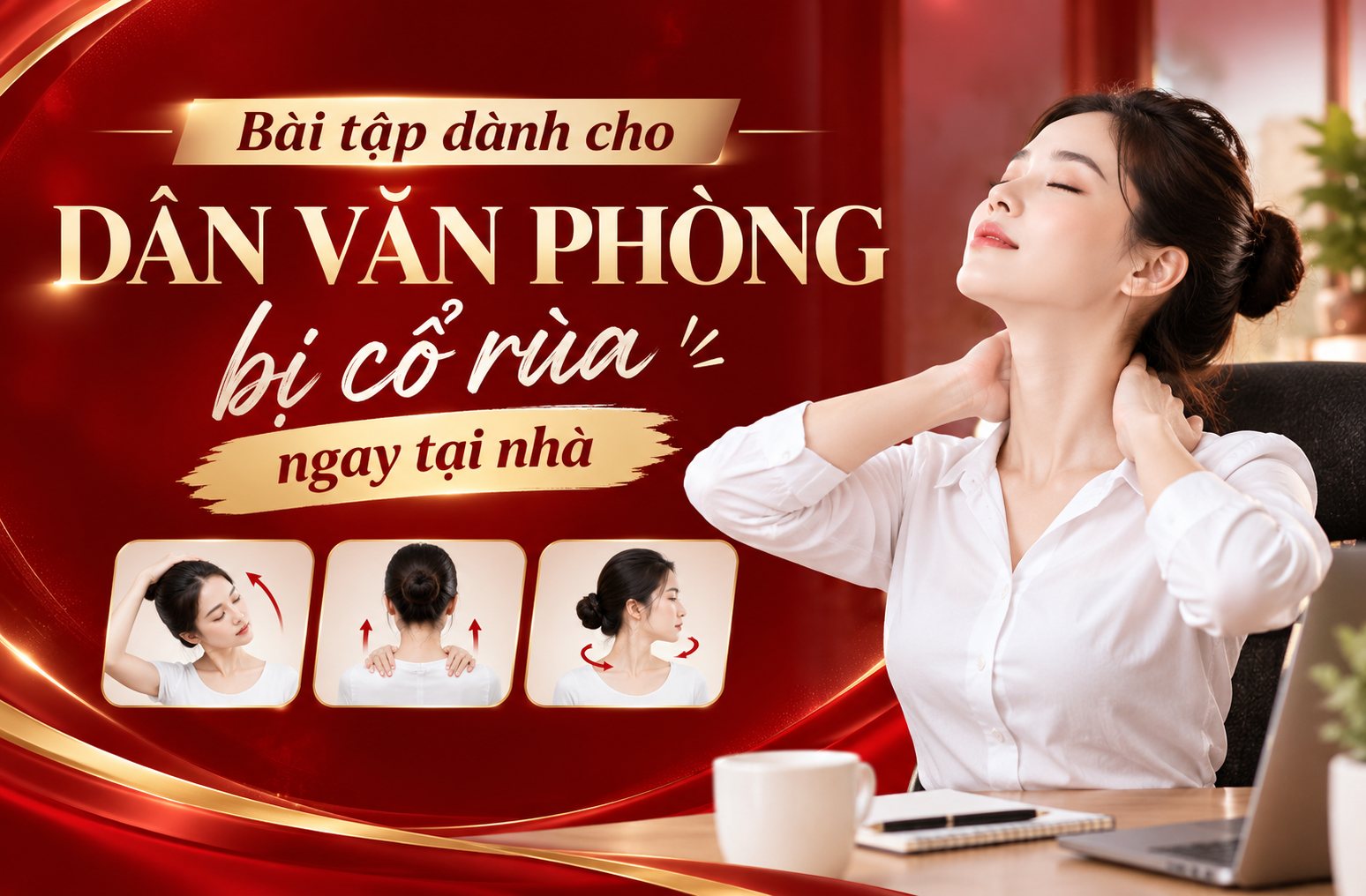 Bài tập dành cho dân văn phòng bị cổ rùa ngay tại nhà