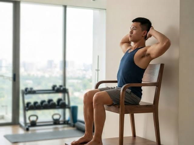 Bài tập thu cằm giúp đưa đầu về vị trí cân bằng