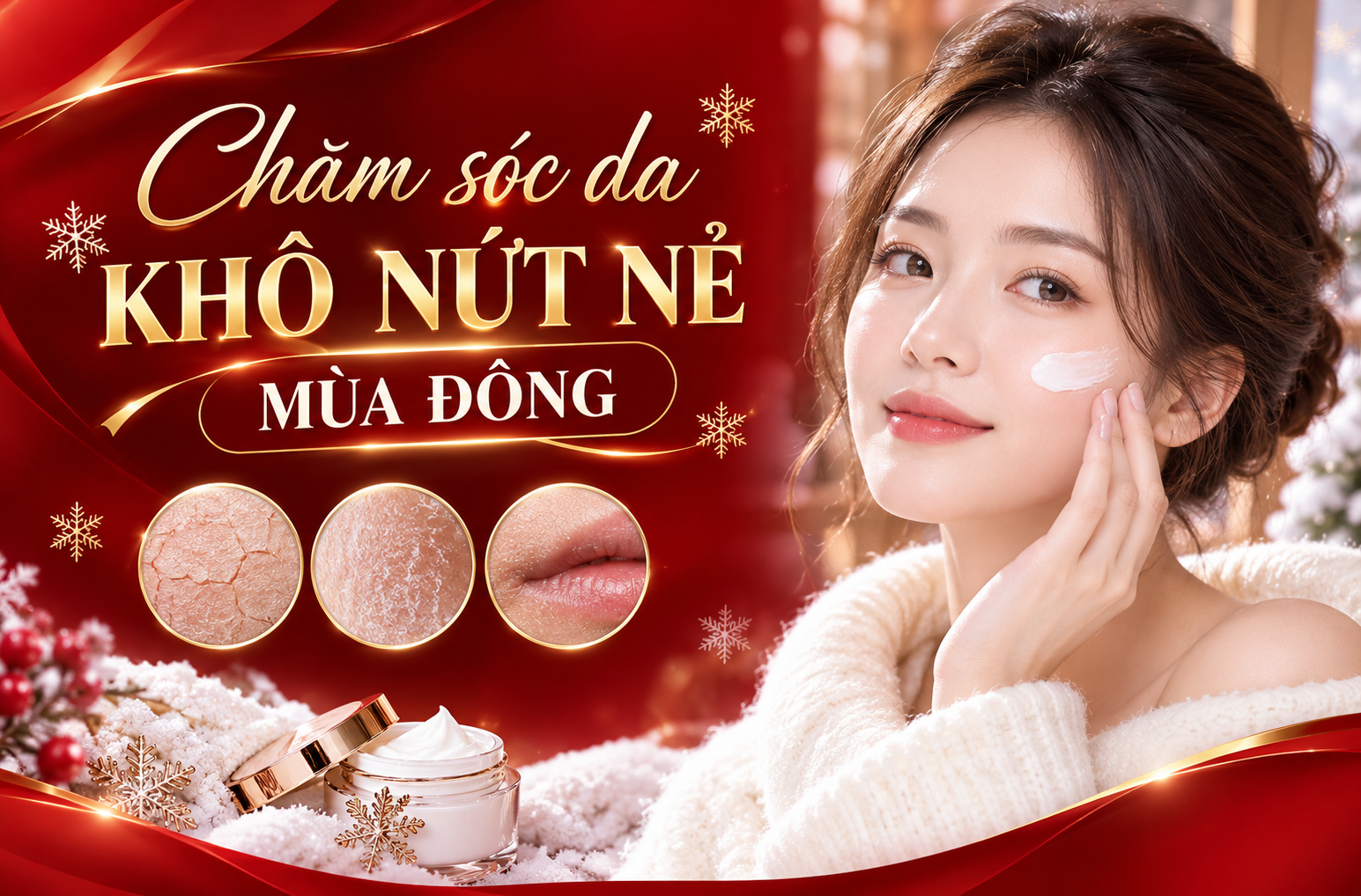 Chăm sóc da khô nứt nẻ mùa đông