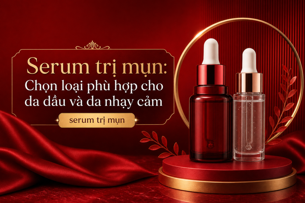Serum trị mụn: Chọn loại phù hợp cho da dầu và da nhạy cảm