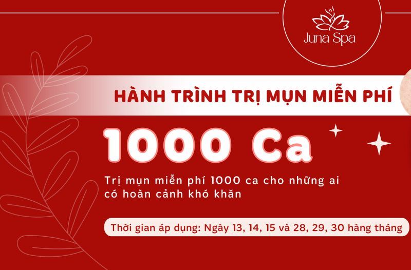 hành trình trị mụn miễn phí 1000 ca
