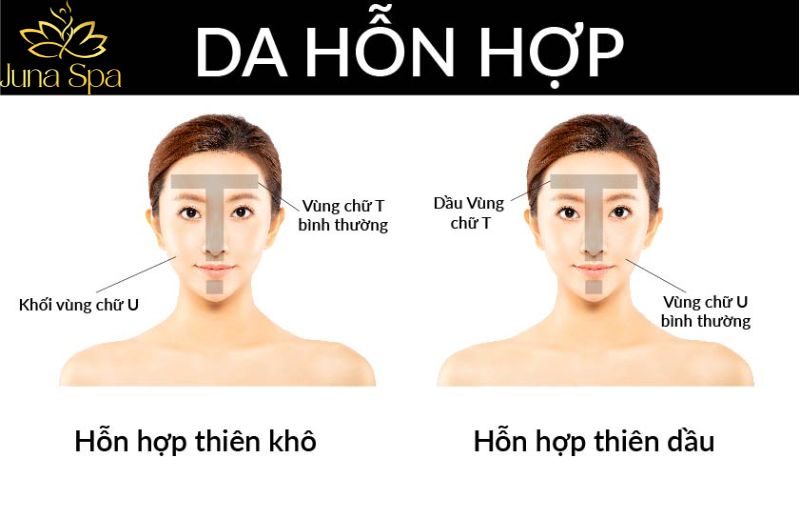 Cách nhận biết và phân biệt da hỗn hợp thiên dầu và thiên khô tại nhà